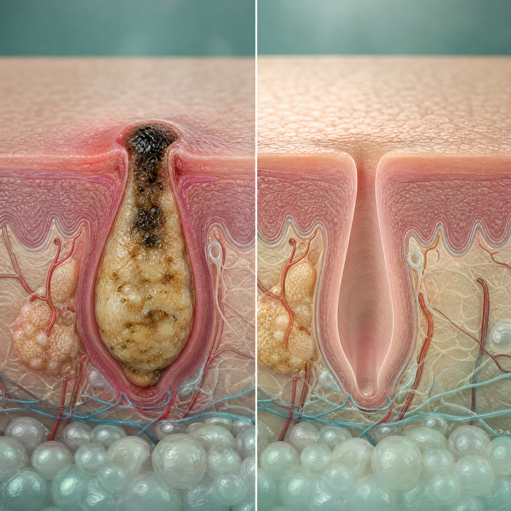 Acne starts deep inside your pores